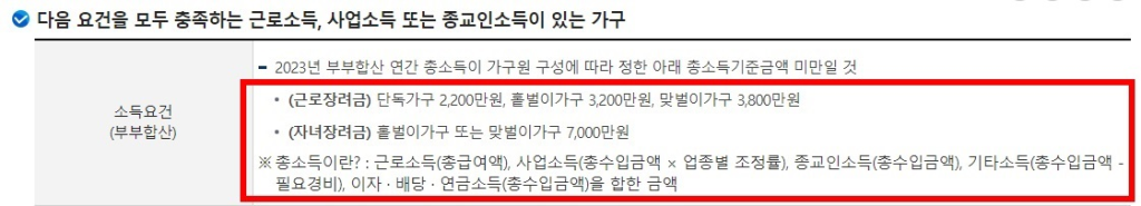 2024 근로장려금 신청자격